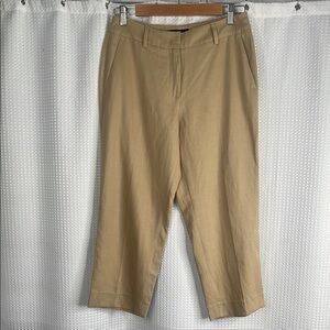 Max Mara MaxMara Weekend Linen Blend Cropped Pants Tan Sz 2